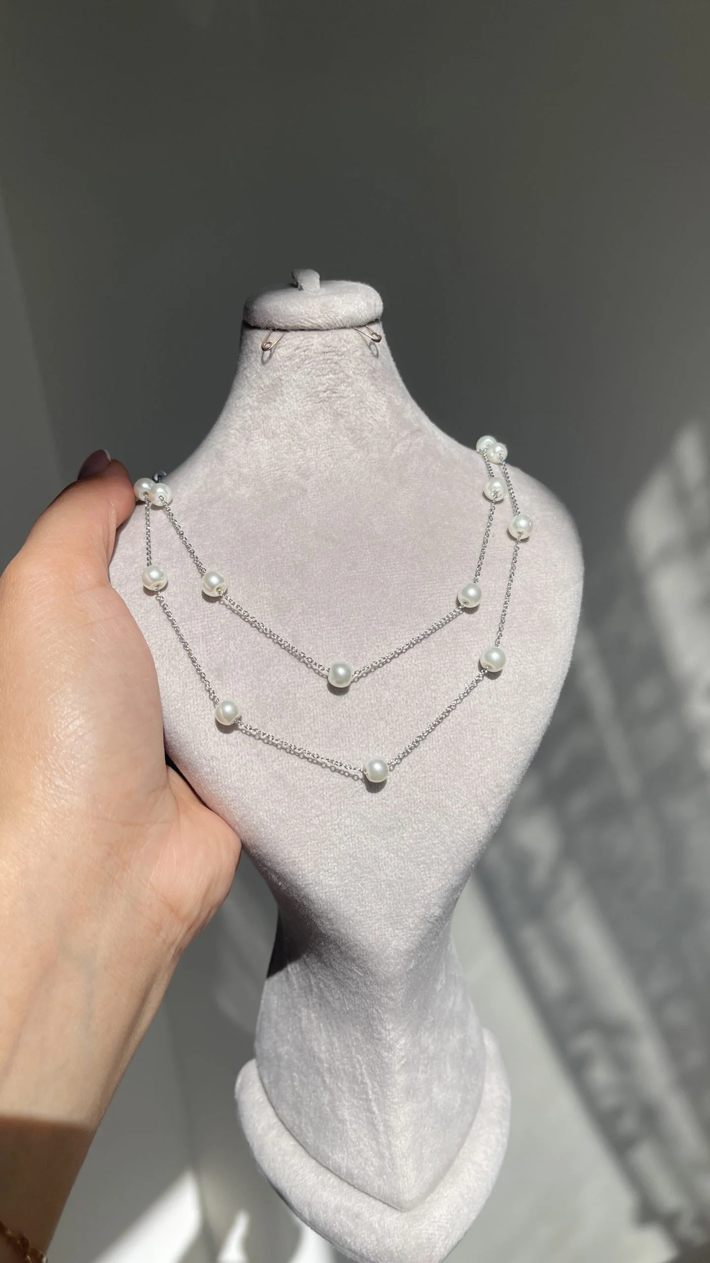 گردنبند دولاین مروارید